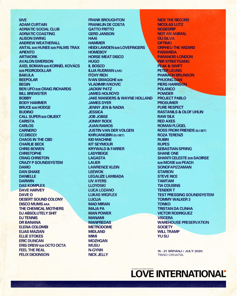 Full Lineup for 2020 Announced Love International Festival 2024